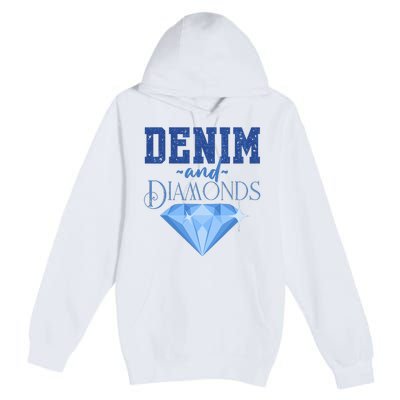 Denim And Diamonds Fashionable Trendy Jeans Premium Pullover Hoodie