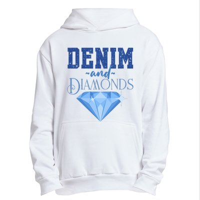 Denim And Diamonds Fashionable Trendy Jeans Urban Pullover Hoodie