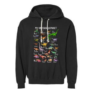 Dinosaur Alphabet Dino Abc For Boys Kid Az Teacher Cute Gift Garment-Dyed Fleece Hoodie