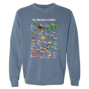 Dinosaur Alphabet Dino Abc For Boys Kid Az Teacher Cute Gift Garment-Dyed Sweatshirt