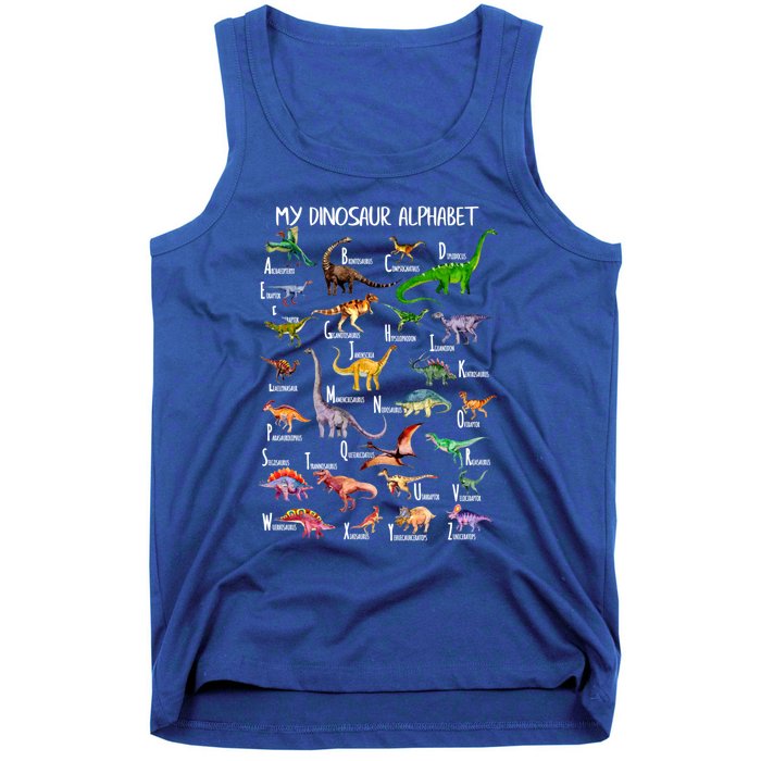 Dinosaur Alphabet Dino Abc For Boys Kid Az Teacher Cute Gift Tank Top