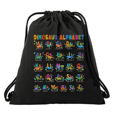 Dinosaur Alphabet Dino Abcs Learning For Boys Kids Adult Cool Gift Drawstring Bag
