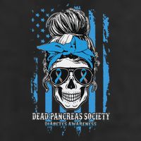 Diabetes Awareness Dead Pancreas Society Messy Bun 7 Panel Mesh Trucker Snapback Hat