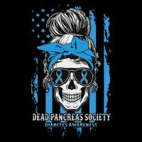 Diabetes Awareness Dead Pancreas Society Messy Bun Womens Tank Top