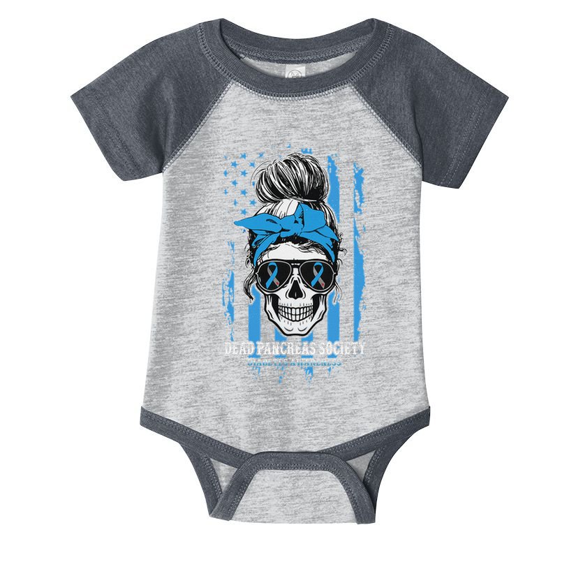 Diabetes Awareness Dead Pancreas Society Messy Bun Infant Baby Jersey Bodysuit