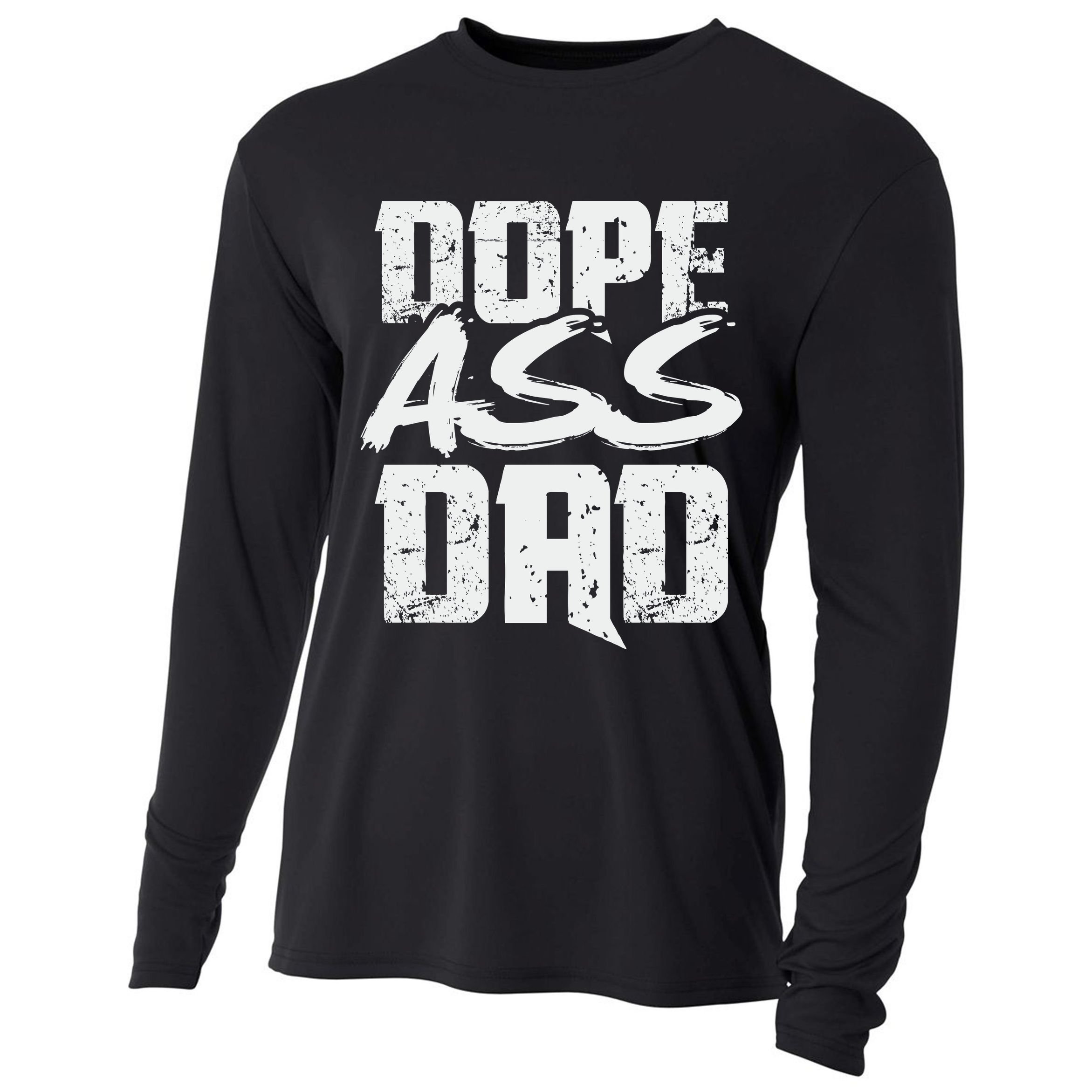Dope Ass Dad Funny Father S Day Cooling Performance Long Sleeve Crew