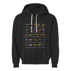 Dinosaur Alphabet Dino Pre Historic Animal Dinosaur Lover Gift Garment-Dyed Fleece Hoodie