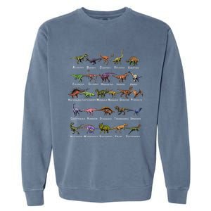 Dinosaur Alphabet Dino Pre Historic Animal Dinosaur Lover Gift Garment-Dyed Sweatshirt