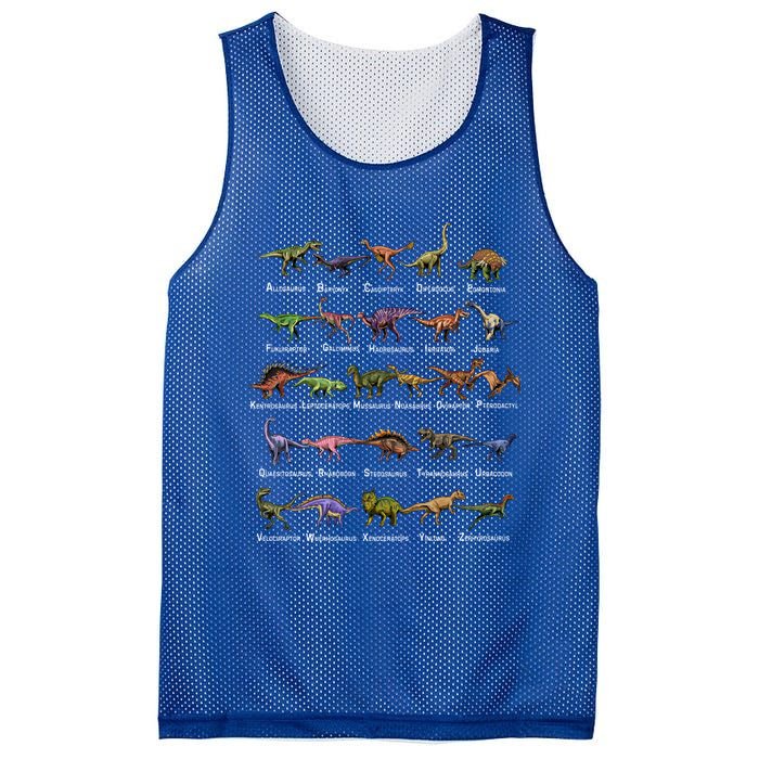 Dinosaur Alphabet Dino Pre Historic Animal Dinosaur Lover Gift Mesh Reversible Basketball Jersey Tank