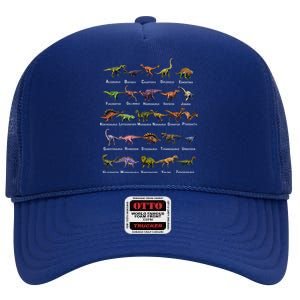 Dinosaur Alphabet Dino Pre Historic Animal Dinosaur Lover Gift High Crown Mesh Back Trucker Hat