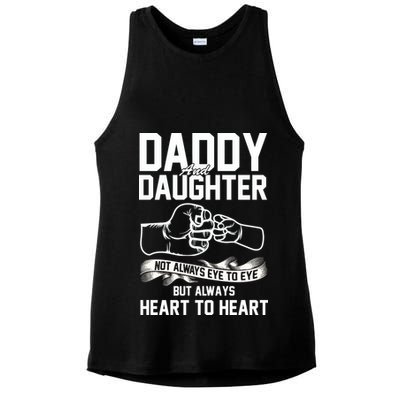 Daddy And Daughter Not Always Eye To Eye But Always Heart To Heart Ladies PosiCharge Tri-Blend Wicking Tank