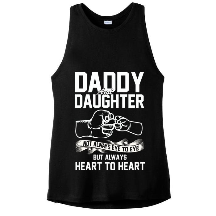 Daddy And Daughter Not Always Eye To Eye But Always Heart To Heart Ladies PosiCharge Tri-Blend Wicking Tank