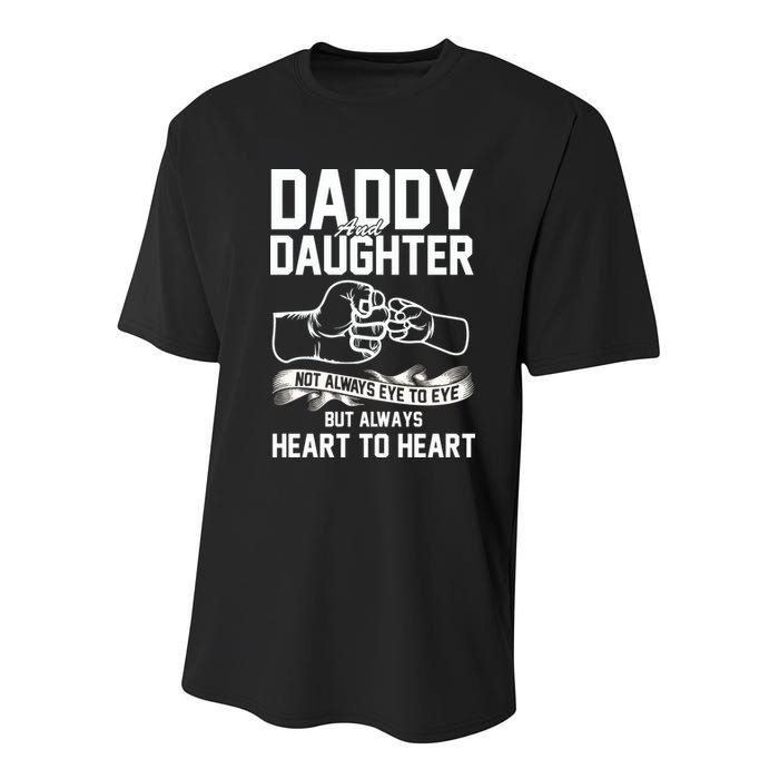Daddy And Daughter Not Always Eye To Eye But Always Heart To Heart Youth Performance Sprint T-Shirt