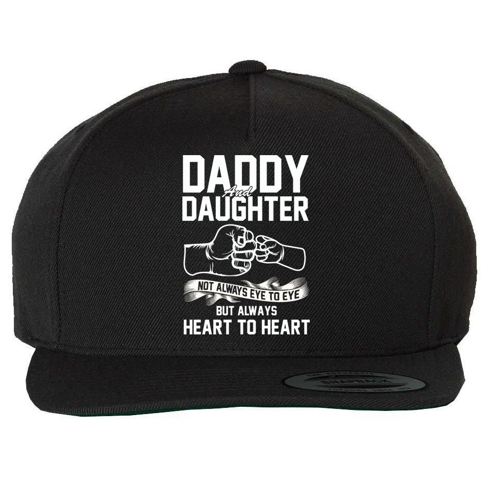 Daddy And Daughter Not Always Eye To Eye But Always Heart To Heart Wool Snapback Cap