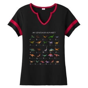 Dinosaur Alphabet Dino ABC For Kids Men Women Dinosaur Ladies Halftime Notch Neck Tee