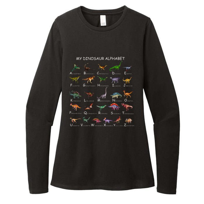 Dinosaur Alphabet Dino ABC For Kids Men Women Dinosaur Womens CVC Long Sleeve Shirt