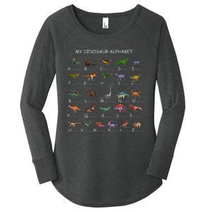 Dinosaur Alphabet Dino ABC For Kids Men Women Dinosaur Women's Perfect Tri Tunic Long Sleeve Shirt