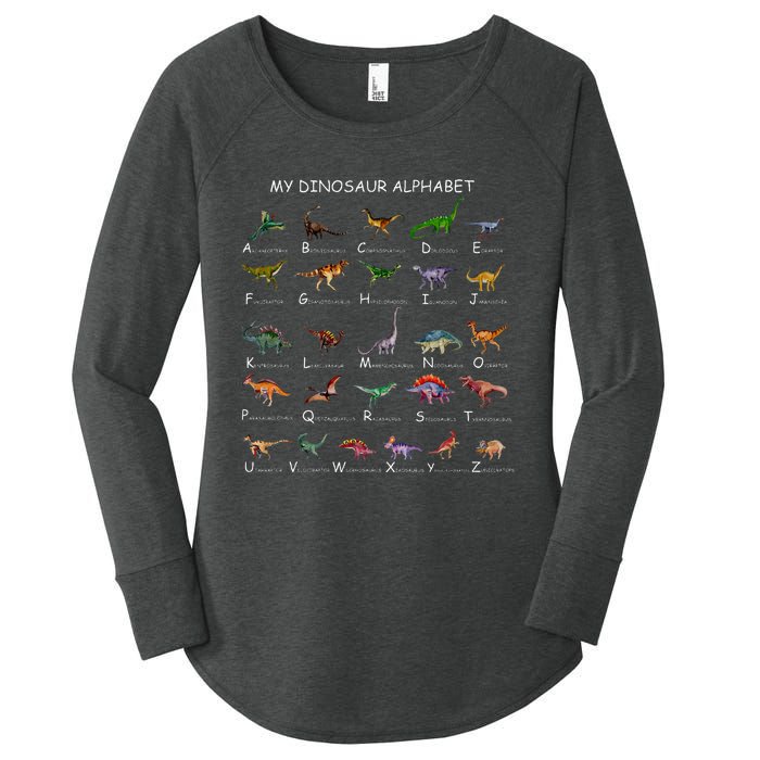 Dinosaur Alphabet Dino ABC For Kids Men Women Dinosaur Women's Perfect Tri Tunic Long Sleeve Shirt