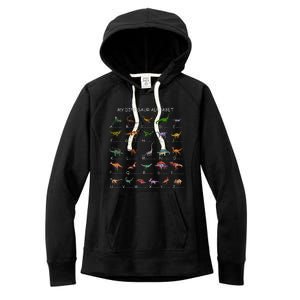 Dinosaur Alphabet Dino ABC For Kids Men Women Dinosaur Women's Fleece Hoodie