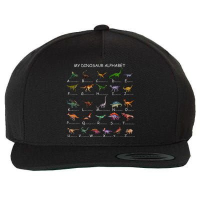 Dinosaur Alphabet Dino ABC For Kids Men Women Dinosaur Wool Snapback Cap