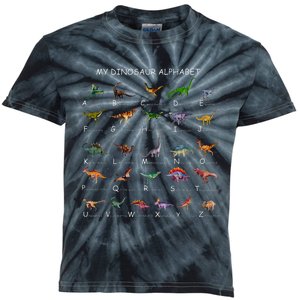 Dinosaur Alphabet Dino ABC For Kids Men Women Dinosaur Kids Tie-Dye T-Shirt