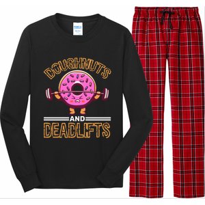 Doughnut And Deadlifts Barbell Donuts Dough Snack Doughnut Gift Long Sleeve Pajama Set