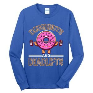 Doughnut And Deadlifts Barbell Donuts Dough Snack Doughnut Gift Tall Long Sleeve T-Shirt