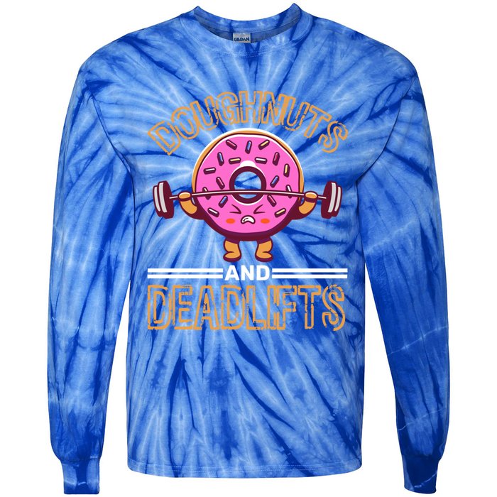 Doughnut And Deadlifts Barbell Donuts Dough Snack Doughnut Gift Tie-Dye Long Sleeve Shirt