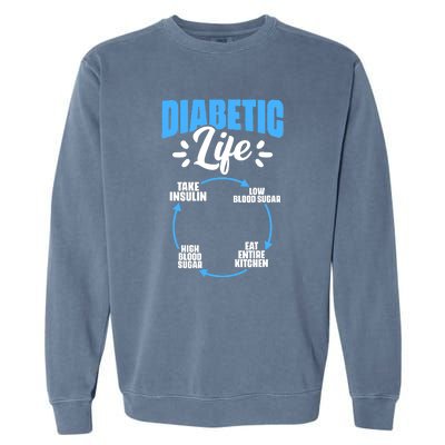 Diabetes Awareness Diabetic Life Diabetes Warrior Garment-Dyed Sweatshirt