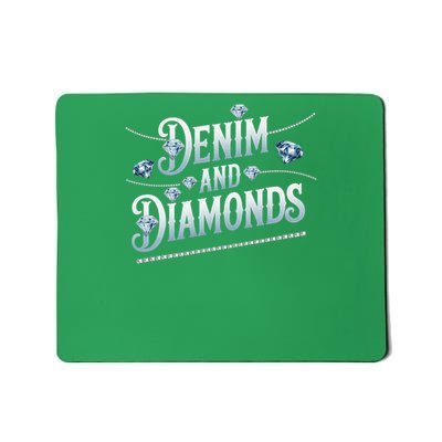 Denim And Diamonds Trendy Fashion Style Mousepad