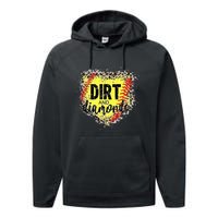 Dirt And Diamonds Funny Baseball Lover Leopard Softball Performance Fleece Hoodie