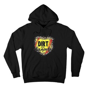 Dirt And Diamonds Funny Baseball Lover Leopard Softball Hoodie