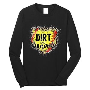 Dirt And Diamonds Funny Baseball Lover Leopard Softball Long Sleeve Shirt