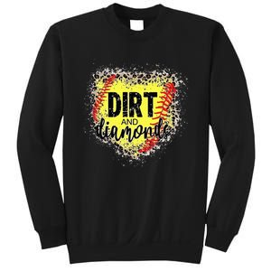 Dirt And Diamonds Funny Baseball Lover Leopard Softball Sweatshirt