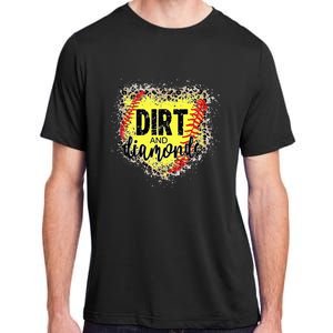 Dirt And Diamonds Funny Baseball Lover Leopard Softball Adult ChromaSoft Performance T-Shirt