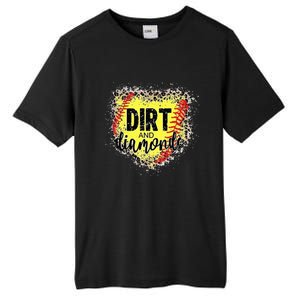 Dirt And Diamonds Funny Baseball Lover Leopard Softball Tall Fusion ChromaSoft Performance T-Shirt