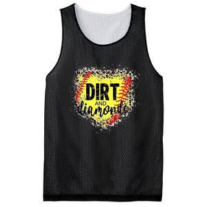 Dirt And Diamonds Funny Baseball Lover Leopard Softball Mesh Reversible Basketball Jersey Tank