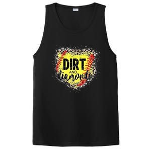 Dirt And Diamonds Funny Baseball Lover Leopard Softball PosiCharge Competitor Tank