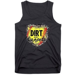 Dirt And Diamonds Funny Baseball Lover Leopard Softball Tank Top