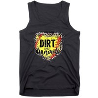 Dirt And Diamonds Funny Baseball Lover Leopard Softball Tank Top