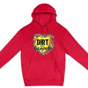 Dirt And Diamonds Funny Baseball Lover Leopard Softball Premium Pullover Hoodie