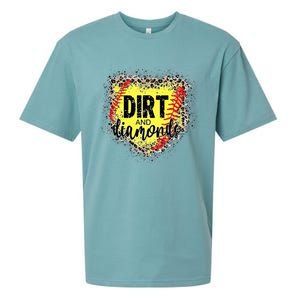 Dirt And Diamonds Funny Baseball Lover Leopard Softball Sueded Cloud Jersey T-Shirt