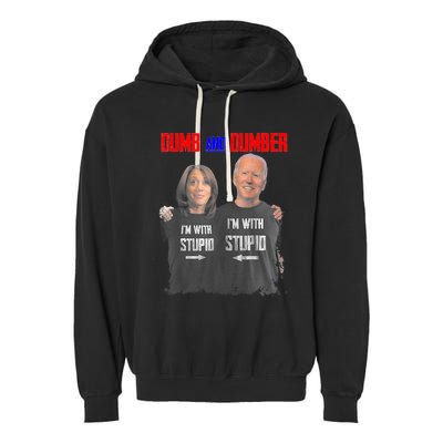 Dumb And Dumber Haris And Biden Vote For Trump 2024 Garment-Dyed Fleece Hoodie