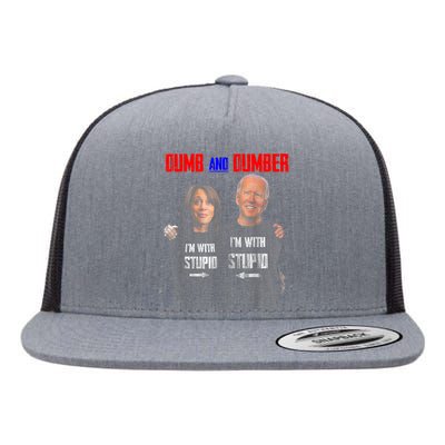 Dumb And Dumber Haris And Biden Vote For Trump 2024 Flat Bill Trucker Hat