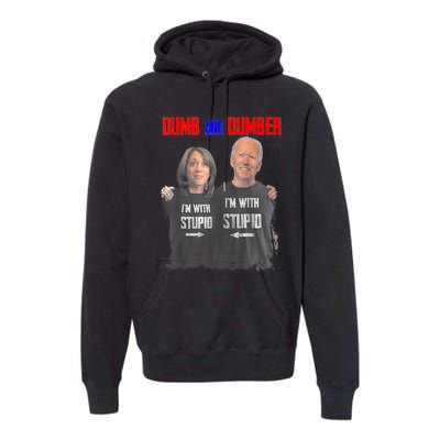 Dumb And Dumber Haris And Biden Vote For Trump 2024 Premium Hoodie