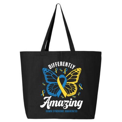Differently Amazing Down Syndrome Awareness Butterfly Ribbon 25L Jumbo Tote