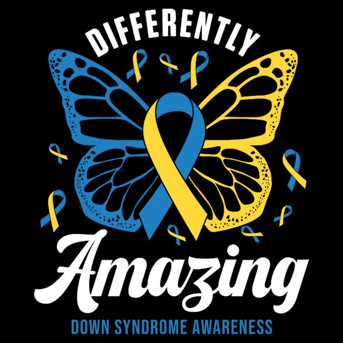 Differently Amazing Down Syndrome Awareness Butterfly Ribbon Zip Tote Bag