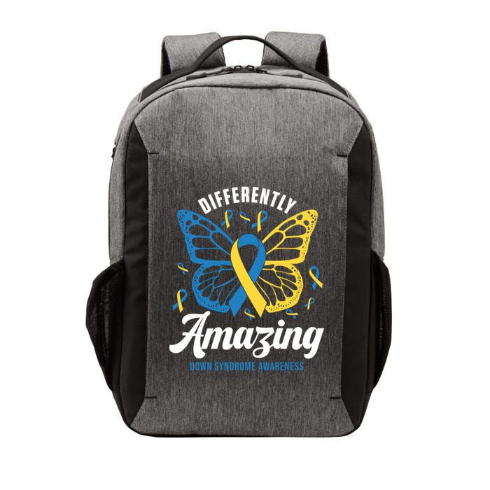 Differently Amazing Down Syndrome Awareness Butterfly Ribbon Vector Backpack