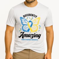 Differently Amazing Down Syndrome Awareness Butterfly Ribbon Cooling Performance Crew T-Shirt
