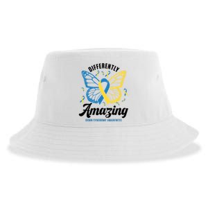 Differently Amazing Down Syndrome Awareness Butterfly Ribbon Sustainable Bucket Hat